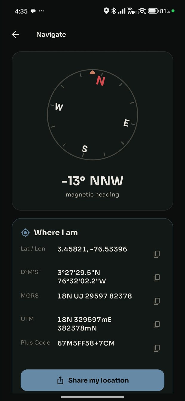 Offline navigation and coordinates